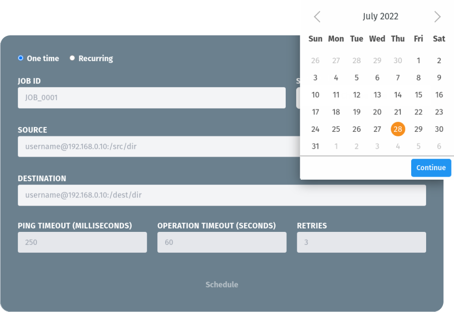Scheduler screenshot